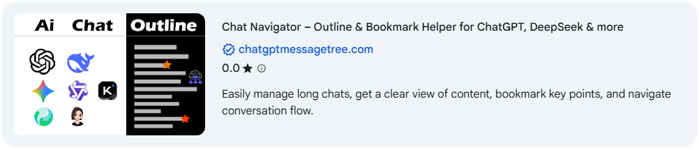 Chat Navigator – Outline & Bookmark Helper for ChatGPT, DeepSeek & more