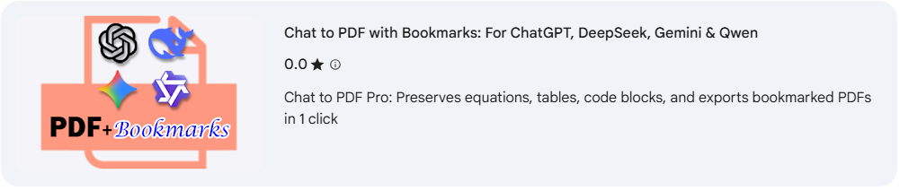 Chat to PDF with Bookmarks: For ChatGPT, DeepSeek, Gemini & Qwen
